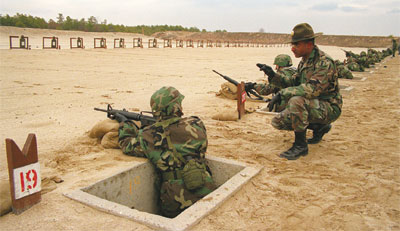 soldiers at a rifle range